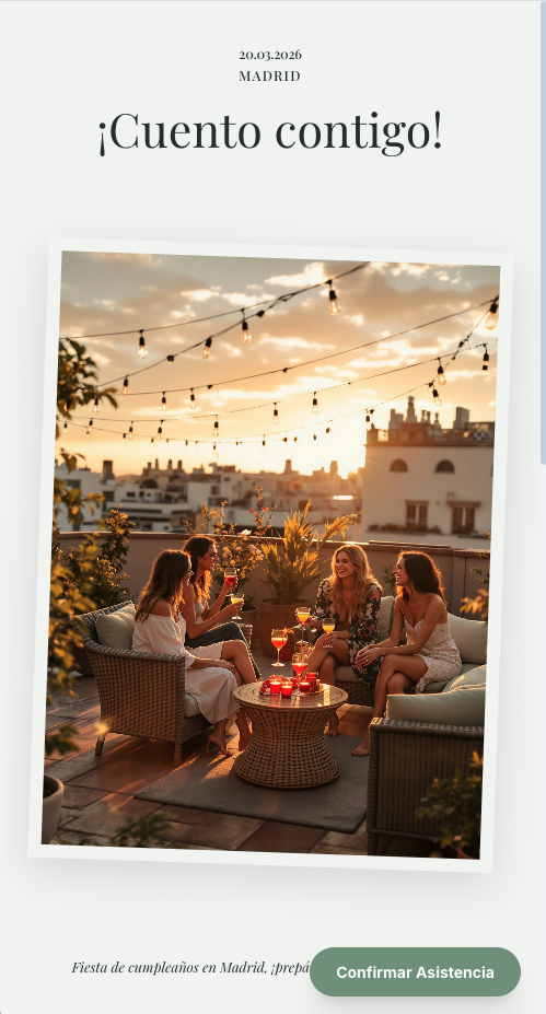 Invitación digital para Belén Cumple 30 creada con Nvite Now