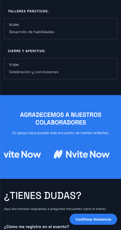 Invitación digital para Summit Tech 2026 creada con Nvite Now